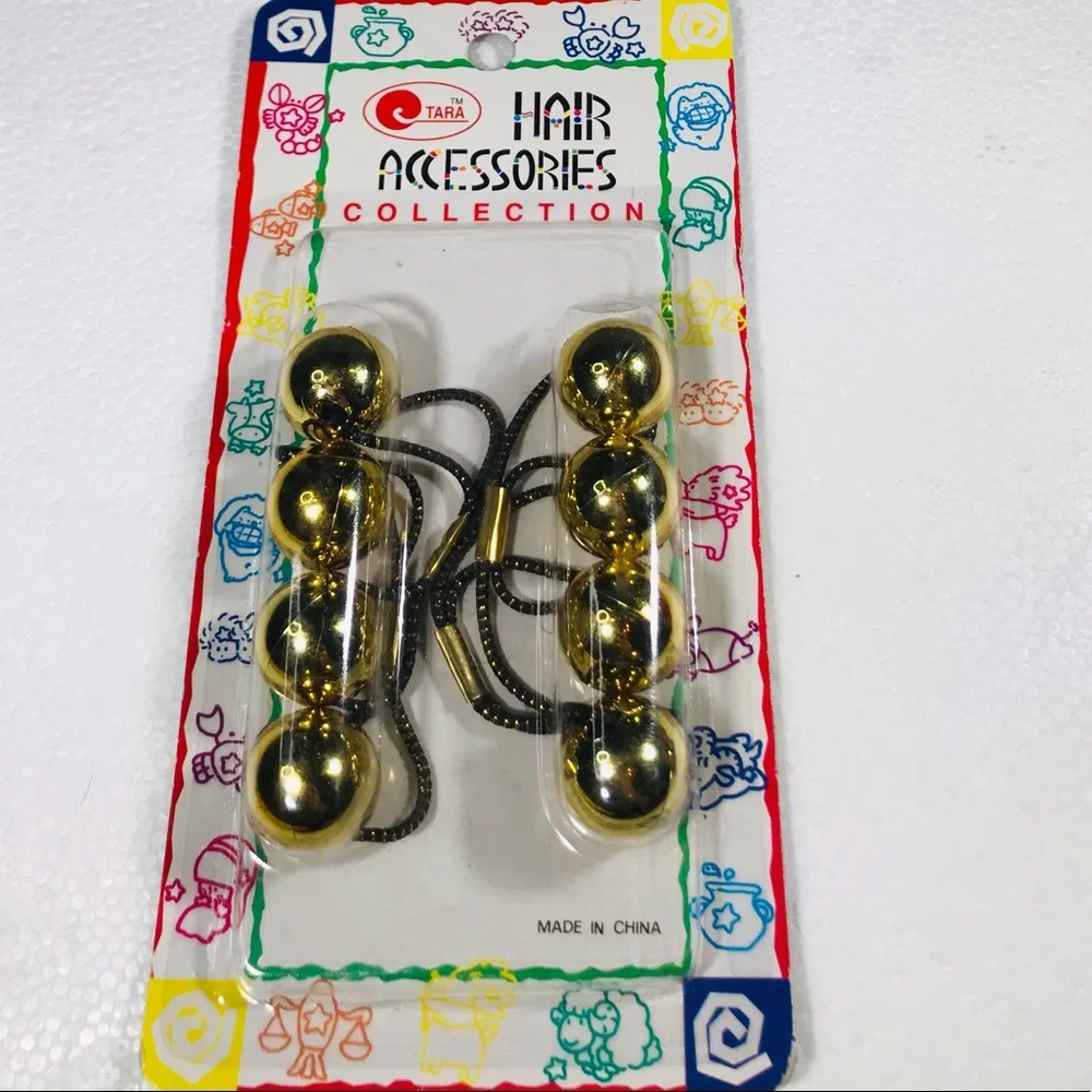 Gold Ball Vintage Hair Accessories Streetwear kidcore 80s 90s throwback